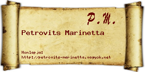 Petrovits Marinetta névjegykártya
